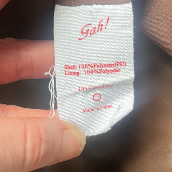 Lisa Says Gah Chocolate Brown Faux Leather Straight Leg Pants Size M/L - Picture 4 of 9